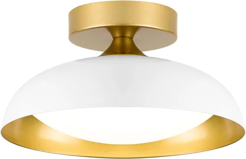 Vista 16 de kudos KDCL01-GD-S - Lámpara de techo dorada, lámpara LED de 9.5 pulgadas, lámpara colgante moderna de 12 W 600 lm, iluminación de techo regulable