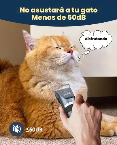 Vista 4 de oneisall - Cortapelos silenciosos para cabello ondulado y cabello largo, afeitadora de gatos Azul