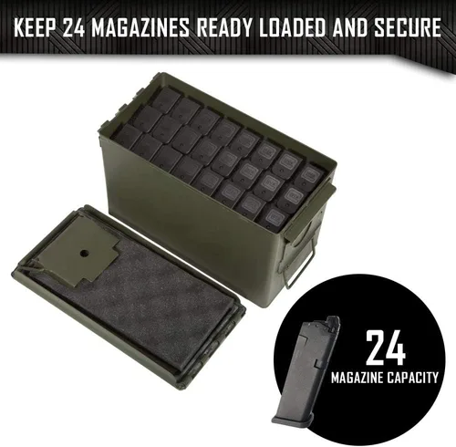 Vista 5 de MY CASE BUILDER Inserto de espuma para cargador de 24 pistolas Almacenamiento de municiones para latas de munición calibre .50 – Juego de 3 piezas