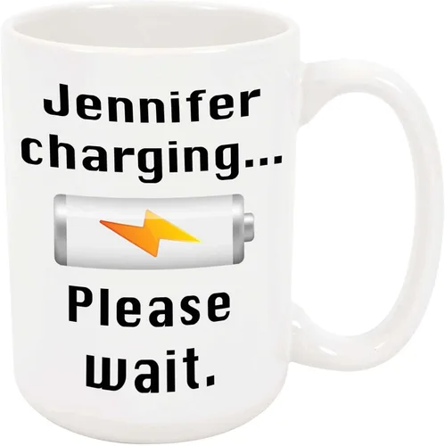 Jennifer - Taza de café con carga, taza de cerámica personalizada con nombre, taza personalizada, regalo de cumpleaños/Navidad, regalo de