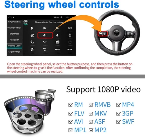 Vista 7 de 9 Inch Android 81 WiFi Universal Car Radio Car MP5 Player Auto Radio Autoradio GPS Navigation Bluetooth Fm USB Car Stereo with Dongle USB