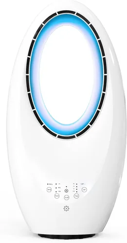 Bonnlo 22" Bladeless Fan, Smart Bladeless Tower Fan with Mood Lighting, Portable Cooling Fan with Remote, 60°Oscillating Standing Fan with 7.5H