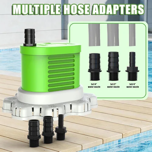 Vista 4 de AgiiMan Bomba de cubierta de piscina sobre el suelo, bomba de agua sumergible de 850 GPH para drenaje de piscinas, bombas de sumidero pequeñas