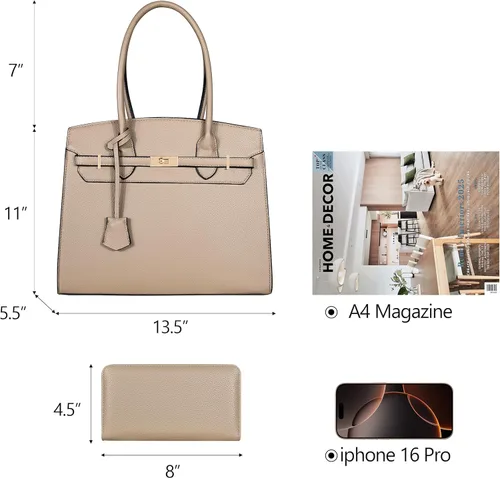 Vista 7 de Bolsos clásicos de diseñador para mujer, bolsos de hombro para damas, bolso de trabajo con correa ajustable y cartera