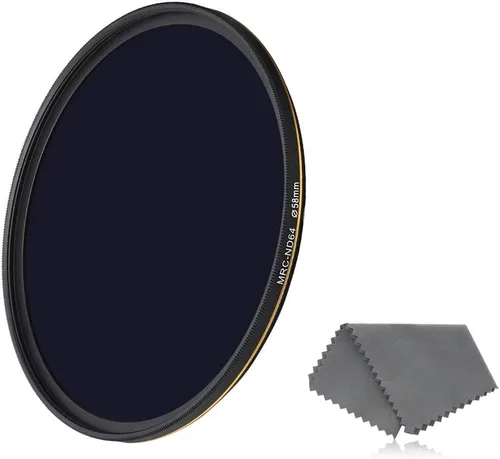 Vista 8 de Filtro ND64 de 2.283 in, filtro de densidad neutra de 6 paradas para lentes de cámara, revestimiento multiresistente de 16 capas, vidrio óptico
