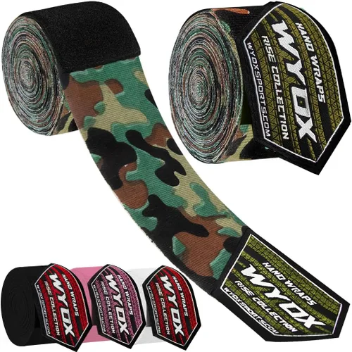 WYOX Gel Boxing Hand Wraps | Inner Gloves for Men Women – Elasticated Padded Long Wrist Straps Cotton & Nylon Blend for Muay Thai MMA, Kickboxing,