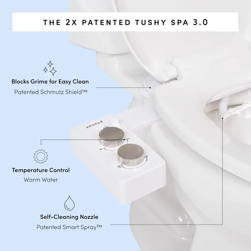 Vista 8 de TUSHY Spa - Accesorio de bidé para inodoro de agua caliente autolimpiable. Boquilla, ángulo y presión ajustables. Fácil instalación DIY en el hogar