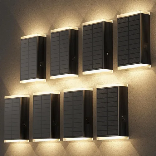 Vista 14 de Lámpara solar de pared para exteriores, 3000/4000/6000K, 3 modos de iluminación del atardecer al amanecer, aplique de pared IP67, impermeable