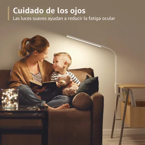 Vista 4 de Lepro - Lámpara de escritorio pequeña con abrazadera, lámparas de lectura LED con 450 lm, 3 modos de color, 10 niveles de brillo, lámpara