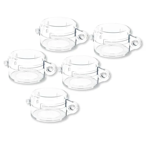 Vista 11 de TRADESAFE Bloqueo de la cubierta del botón de parada de emergencia: cubierta redonda transparente para interruptor de botón, diámetro de orificio