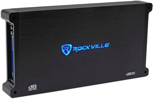 Rockville dB15 Amplificador Mono para Coche, 6000W, Clase D, Certificado Dyno, Filtro Subsónico, EQ, Crossover, Control Remoto de Graves, Perfecto