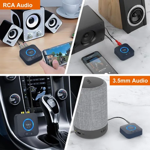 Vista 6 de 1Mii B06HD Bluetooth 5.3 receptor para estéreo doméstico, aptX HD Bluetooth adaptador de audio para sistema de sonido de transmisión de música