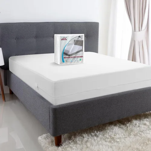 Vista 9 de LUX Décor - Funda de colchón con cremallera doble individual, a prueba de chinches, 100% impermeable, protector de colchón de 14 pulgadas