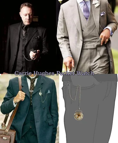 Vista 5 de Carrie Hughes Reloj de bolsillo mecánico Steampunk de cara abierta para hombre con cadena CH336, Tono CH336, Retro