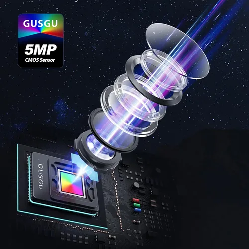 Vista 7 de GUSGU G910 Cámara Web 2K Quad HD para PC, con Micrófono y Luz y Cubierta de Privacidad, Cámara Web para Computadora de Escritorio/Portátil/MacBook