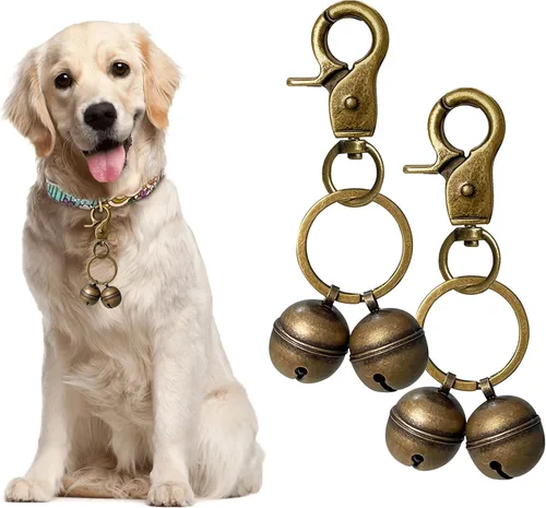 Cat & Dog Collar Bell, Pack of 2, Extra Loud Dog Bell for Pet Tracking & Saving Wildlife, Birds, Durable Iron Split Ring & Lobster Bell Clip