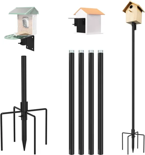 Vista 12 de ERYTLLY Bird House - Kit de montaje en poste de 80 pulgadas - Barra de soporte ajustable para comedero de colibríes, conjunto de soporte universal