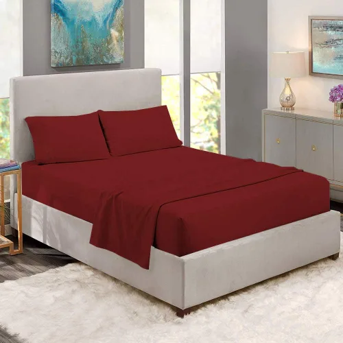 Vista 3 de Juego de sábanas de tamaño individual, 4 piezas, sábanas de lujo para hotel, extrasuaves, bolsillos profundos, ajuste fácil, sábanas