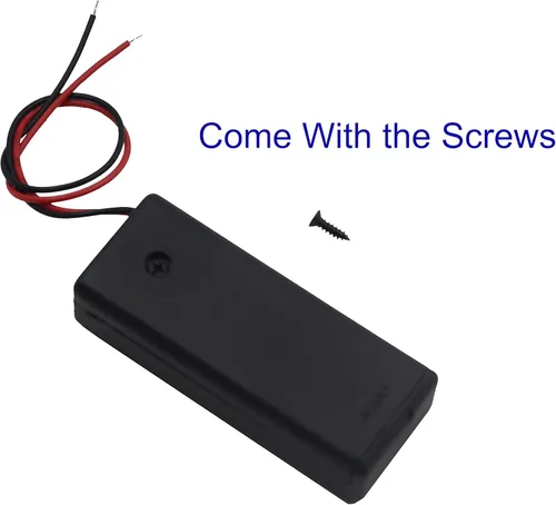 Vista 5 de (Pack of 3 2 AAA Battery Holder with Switch, 2 x 1.5V AAA Battery Holder Case with Wire Leads and ON/Off Switch