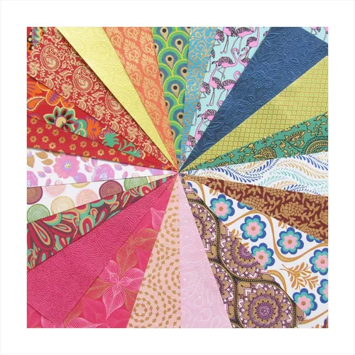 Vista 2 de Paperhues Elegant Designs Collection - Papel de recortes hecho a mano de 12 x 12 pulgadas, 24 hojas.