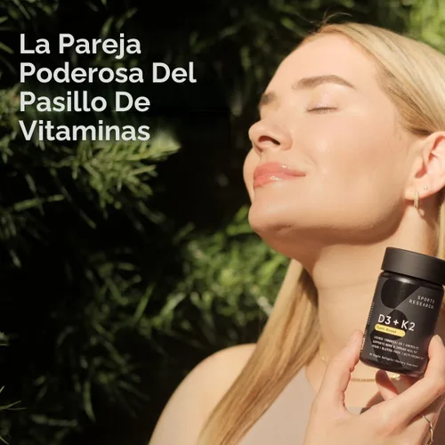 Vista 6 de Sports Research® Vitamina D3 + K2 con aceite de coco, vitamina D vegana 2500iu y vitamina K Mk7 de 100 mcg para apoyo óseo e inmunológico
