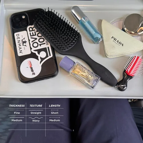 Vista 9 de Denman Mini cepillo de pelo con cojín de paleta para secar con soplado, desenredar y viajar sobre la marcha, estilo cómodo, alisado y alisado