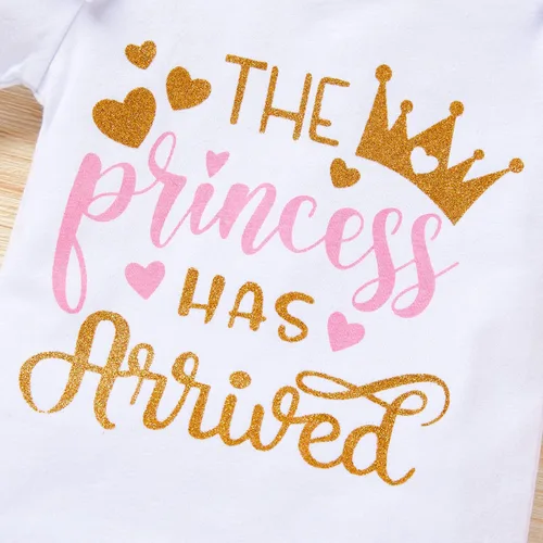 Vista 5 de Conjunto de ropa para bebé recién nacida con estampado de letras, falda tutú, diadema, calentador de leggings, ropa para llegar a casa