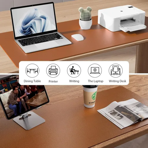 Vista 170 de Aothia Protector de escritorio de cuero, alfombrilla para mouse, alfombrilla de escritorio de oficina, 31.5 x 15.7 pulgadas, secante de escritorio