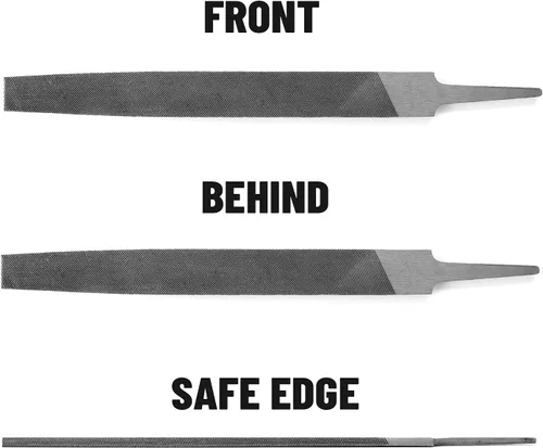 Vista 5 de Lima plana de corte medio de 6 pulgadas, dientes de doble corte, acero de alto carbono, lima de una sola mano sin mango, adecuada para dar forma a