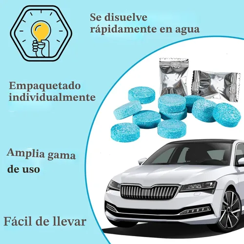 Vista 4 de Sukh Pastillas Limpiadoras de Parabrisas de Automóvil - Pastillas de Líquido Limpiaparabrisas Concentrado Limpiador de Vidrio Líquido