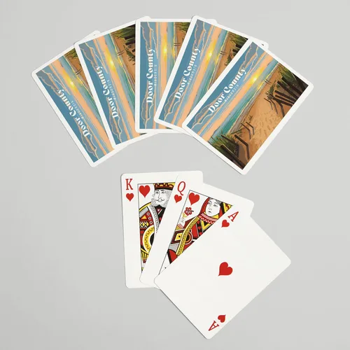 Vista 7 de Lantern Press Door County, Wisconsin, Painterly, Sand Soul Sun, Beach Path, 52 Playing Cards for Adults, Poker Size Card Deck