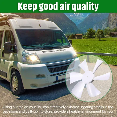 Vista 6 de Paquete de 2 aspas blancas de repuesto de 6 pulgadas para ventilador de ventilación de baño de RV, se adapta a rejillas de ventilación de techo