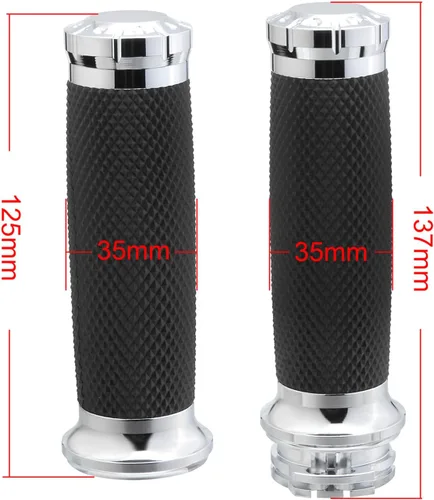 Vista 3 de Twilight Garage 1" Chrome Motorcycle Hand Grip Handlebar Grips Cable Throttle Compatible with Harley Davidson Sportster Honda Yamaha Suzuki Kawasaki