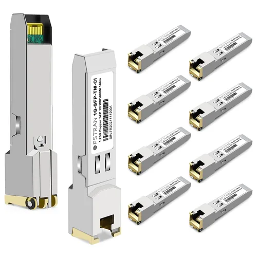 Vista 79 de Módulo transceptor de cobre de 10/100/1000BASE-T SFP SGMII compatible con Arista Networks SFP-GB-GE-TL SFP-1G-TL RJ45 328.1 ft Cat5e/6