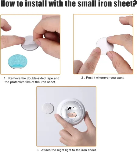 Vista 8 de AIMILAR Luz nocturna, luz recargable con sensor de movimiento con brillo ajustable y 3 opciones de montaje, luces nocturnas ideales para niños