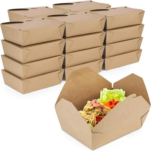 Vista 8 de Fit Meal Prep Paquete de 36 recipientes desechables de 76 onzas para llevar para microondas, cajas de papel kraft para llevar, contenedores