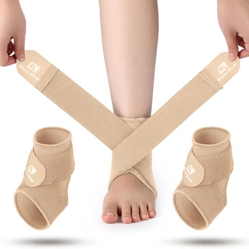 Vista 10 de Honoson 2 tobilleras de neopreno transpirable para niños, manga de compresión para alivio de tendinitis de Aquiles, soporte elástico para pie