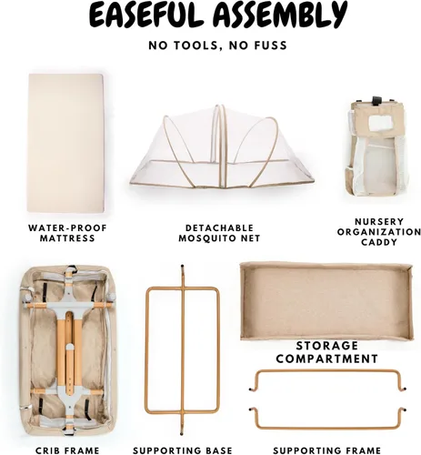 Vista 8 de bicystar Moisés para bebé 2 en 1 con ruedas con colchón, opción de inclinación, 6 alturas ajustables para recién nacidos a 6 meses