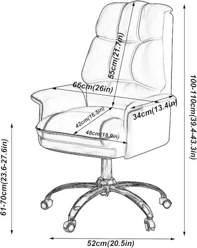 Vista 2 de Big and Tall High Back Ergonomic Executive Office Chair Adjustable Lumbar Support Heavy Duty Swivel Desk Computer Chairs for Long Hours Gaming and