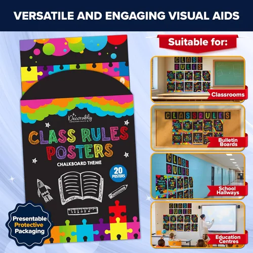 Vista 7 de Decorably 20 pizarras de pizarra para decoración de aula, inspiradora, laminada mate, para pasillos, tablones de anuncios, sala de estudio en casa