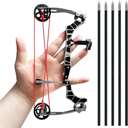Vista 12 de Juego de arco compuesto, estilo de caza, mano izquierda y derecha, metal, catapulta, para practicar tiro con arco