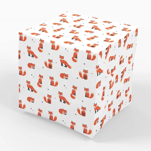 Fox Woodland - Papel de regalo (3 hojas) doblado plano de 30 x 20 in