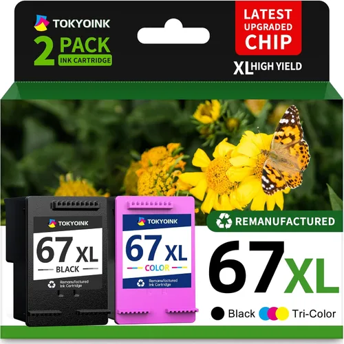TOKYOINK 67XL Cartuchos de tinta de color negro paquete combinado de reemplazo para tinta 67 67XL para DeskJet 2700 2700e 2855e 2755 4100 4155e