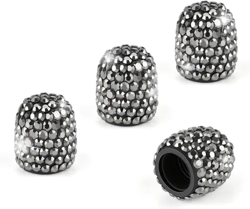 Vista 7 de JUSTTOP - Juego de 4 tapas en cristal para los cierres de las válvulas de las llantas de tu automóvil, hechas a mano, en forma de diamantes