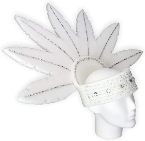 Vista 46 de Foam Party Hats: Feathers Princess Crown – Handmade Fancy Feather Crown for Weddings, Parties & Costumes