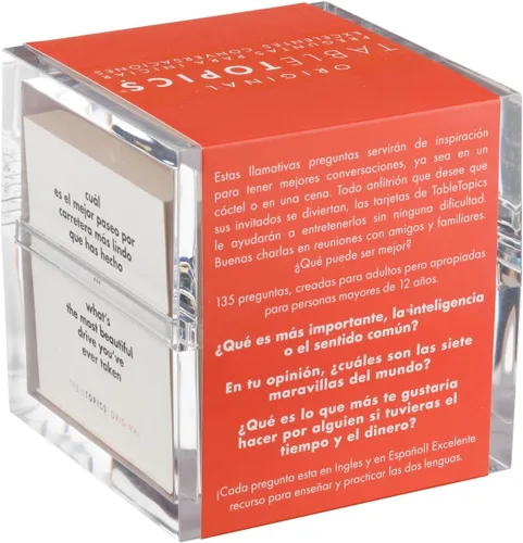 Vista 3 de TableTopics - Original En Español - Juego de 135 cartas de preguntas para aprender español y practicar tu español
