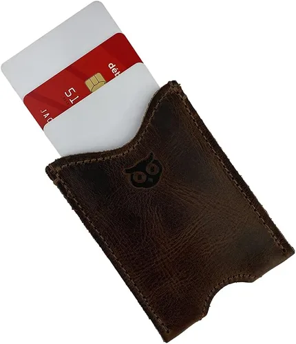 Vista 5 de Hide & Drink, Cartera de piel rústica con bolsillo para viajeros fáciles, viajeros, tarjetero hecho a mano, incluye 101 años de garantía, Bourbon