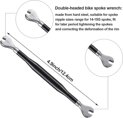 Vista 4 de 5 piezas de llave de radios de bicicleta herramienta de radios para bicicleta con palanca de neumático de 1 pieza Kit correcto de llanta
