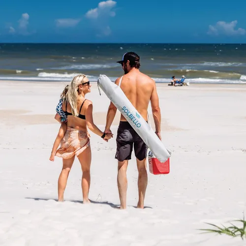 Vista 8 de Solbello® Sombra - La sombrilla de playa definitiva Wind-Driven®. Fácil de configurar, ligera, no se volará por la playa, protección solar UPF 50+