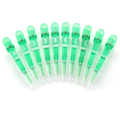Vista 12 de Juego de 10 clips de cocodrilo de plástico transparente para peluquería, pasadores de seccionado profesional, antideslizantes, pinzas de cocodrilo